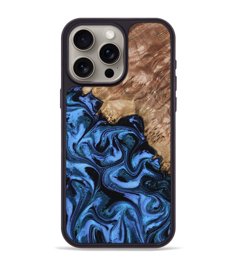 iPhone 15 Pro Max Wood Phone Case - Aspen (Blue, 802332)