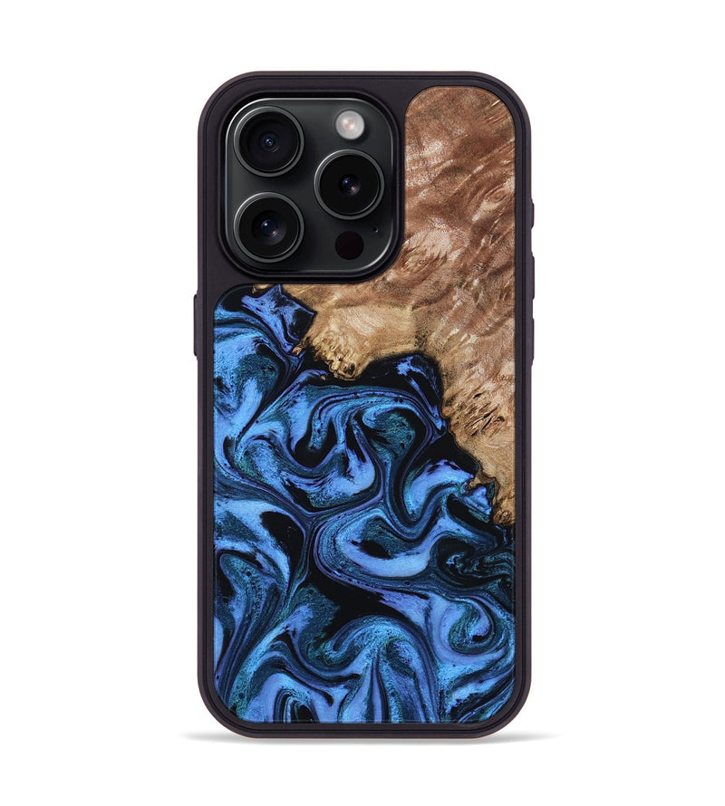 iPhone 15 Pro Wood Phone Case - Aspen (Blue, 802332)