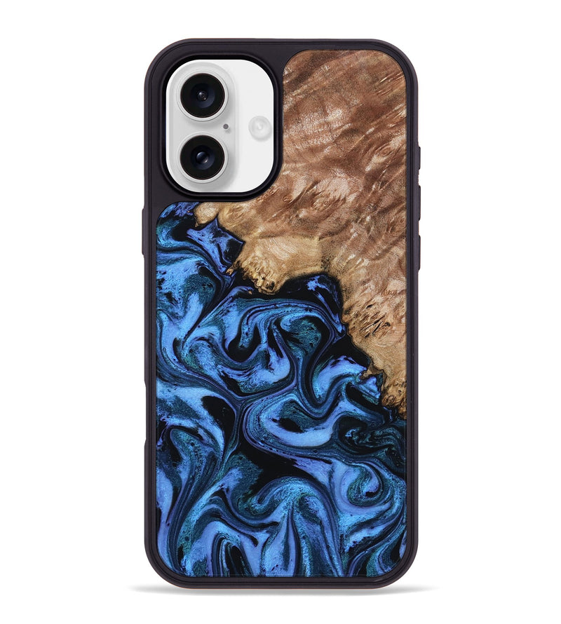 iPhone 16 Plus Wood Phone Case - Aspen (Blue, 802332)