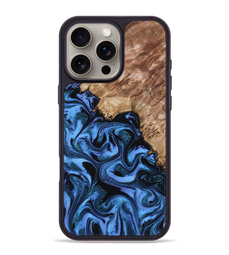 iPhone 16 Pro Max Wood Phone Case - Aspen (Blue, 802332)