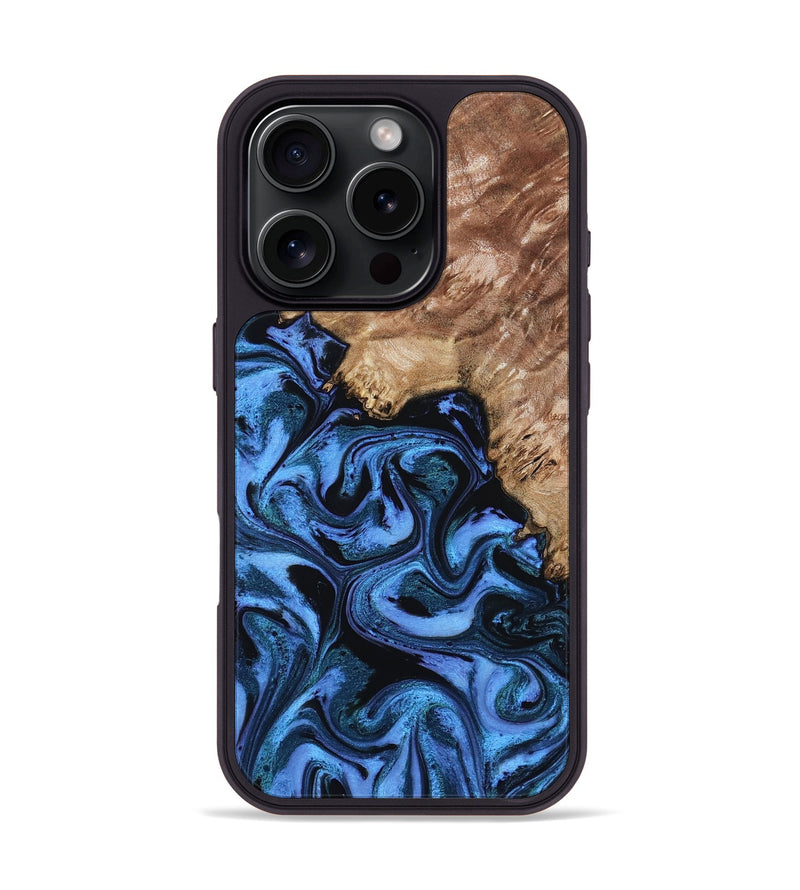 iPhone 16 Pro Wood Phone Case - Aspen (Blue, 802332)