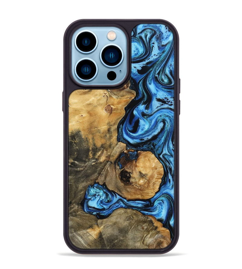 iPhone 14 Pro Max Wood Phone Case - Domingo (Blue, 802333)