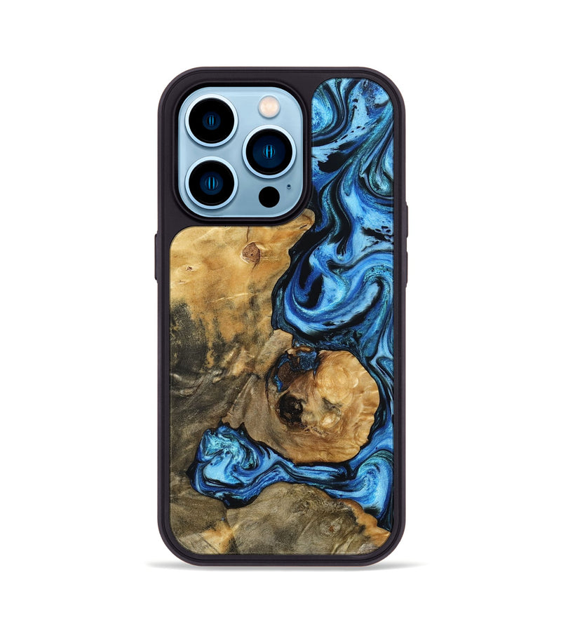 iPhone 14 Pro Wood Phone Case - Domingo (Blue, 802333)