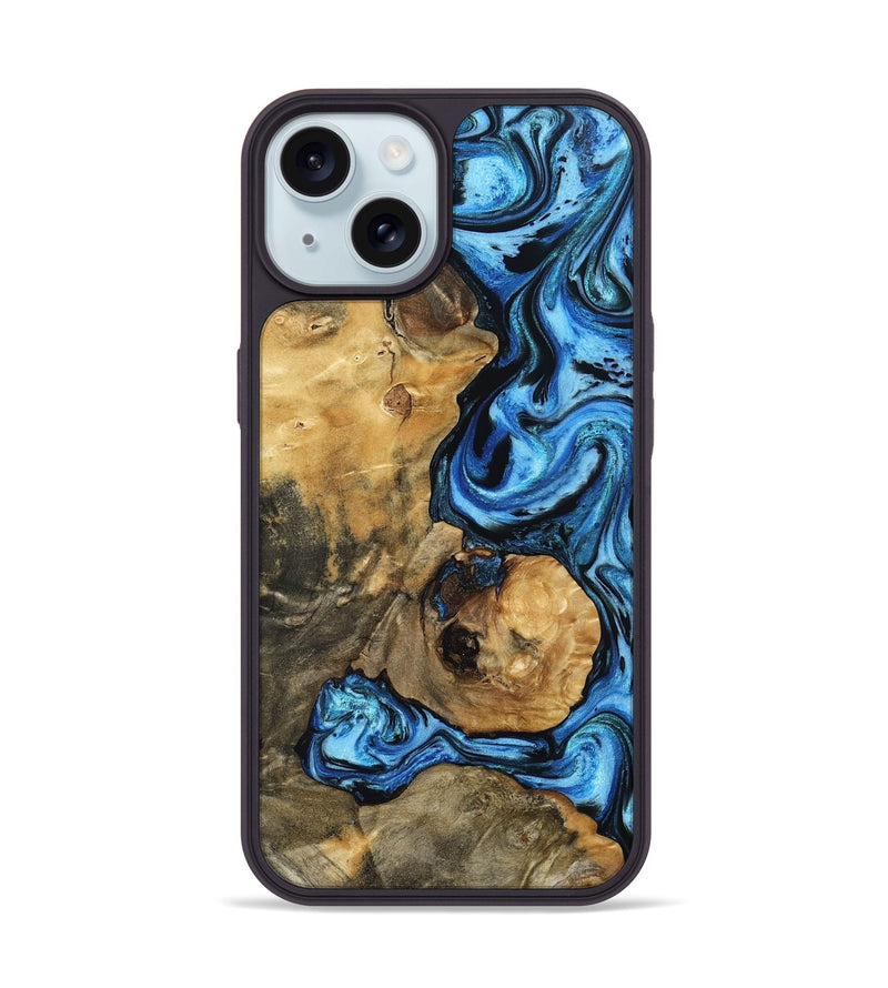 iPhone 15 Wood Phone Case - Domingo (Blue, 802333)