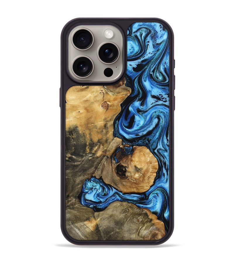 iPhone 15 Pro Max Wood Phone Case - Domingo (Blue, 802333)