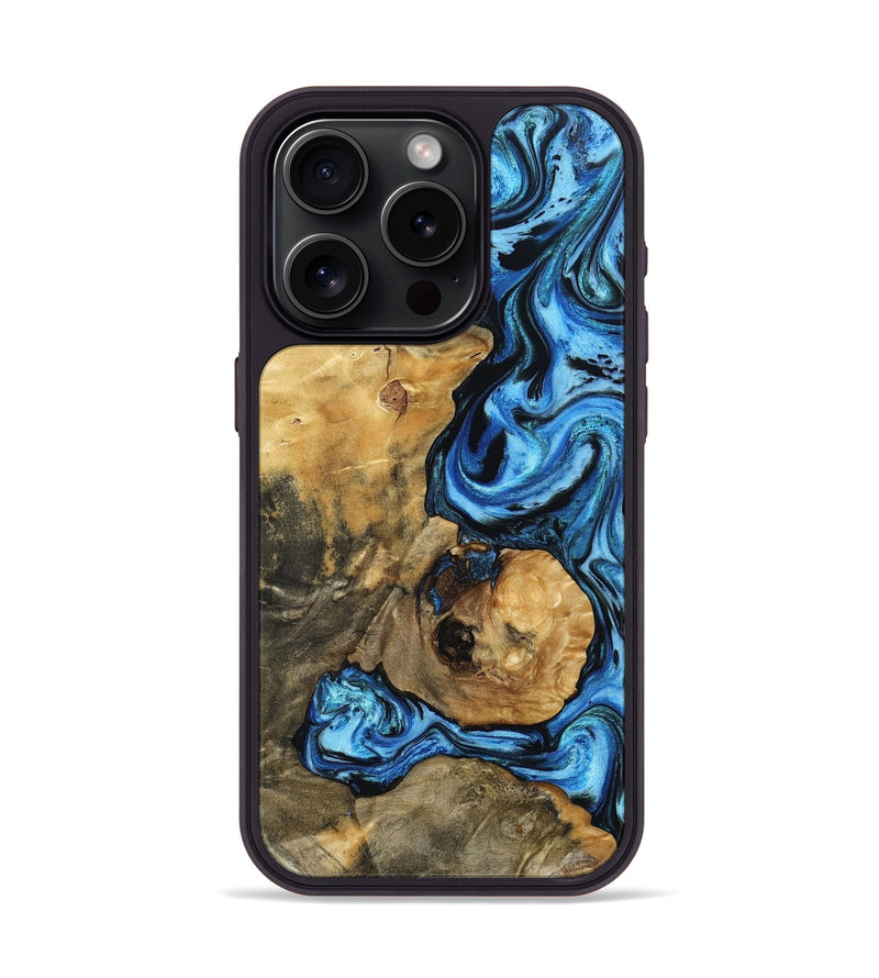 iPhone 15 Pro Wood Phone Case - Domingo (Blue, 802333)