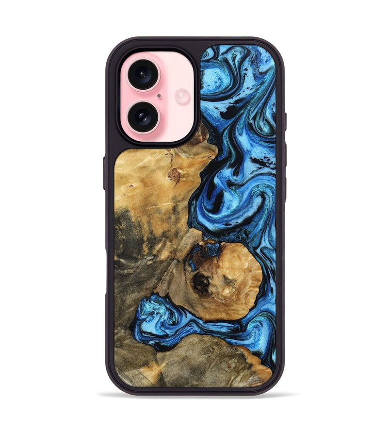 iPhone 16 Wood Phone Case - Domingo (Blue, 802333)