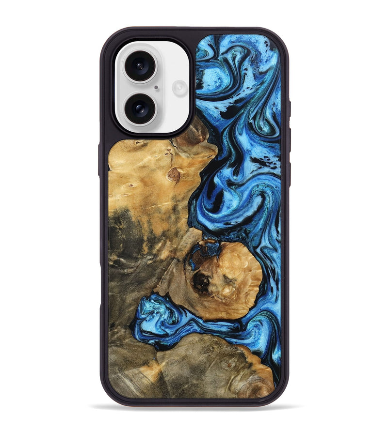 iPhone 16 Plus Wood Phone Case - Domingo (Blue, 802333)