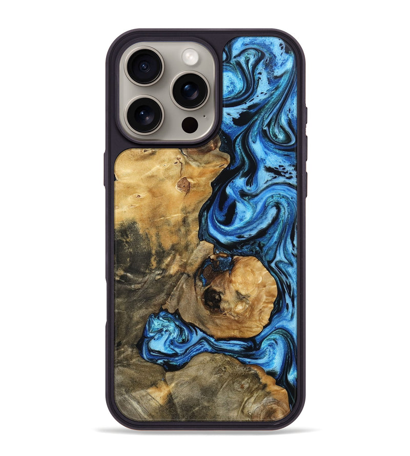 iPhone 16 Pro Max Wood Phone Case - Domingo (Blue, 802333)