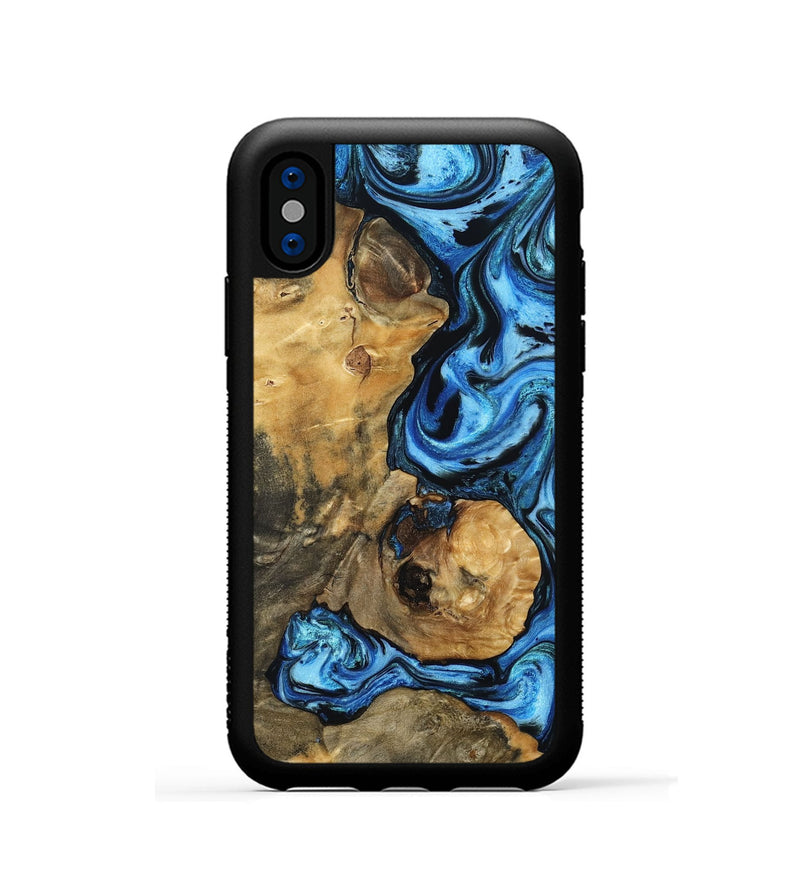 iPhone Xs Wood Phone Case - Domingo (Blue, 802333)