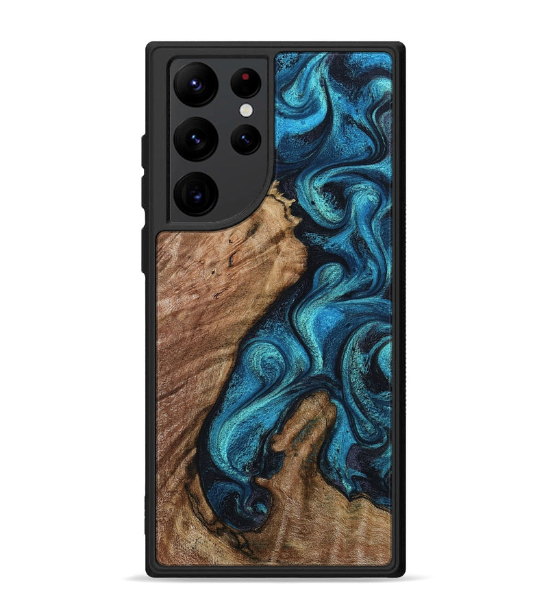 Galaxy S22 Ultra Wood Phone Case - Landyn (Blue, 802334)