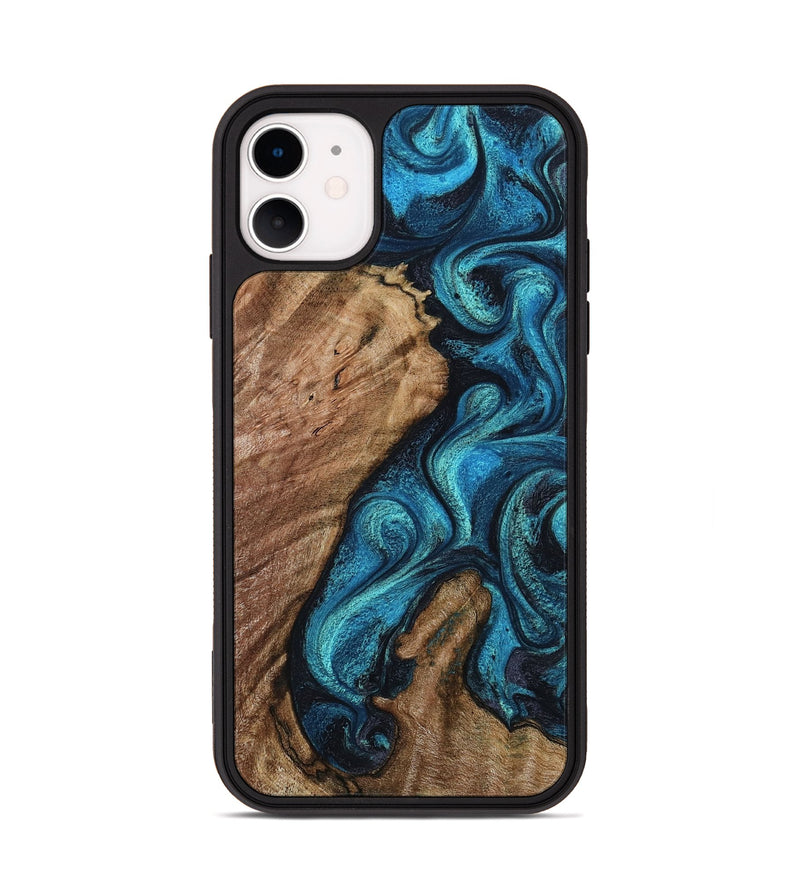 iPhone 11 Wood Phone Case - Landyn (Blue, 802334)