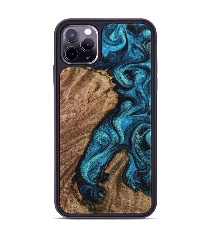 iPhone 11 Pro Max Wood Phone Case - Landyn (Blue, 802334)