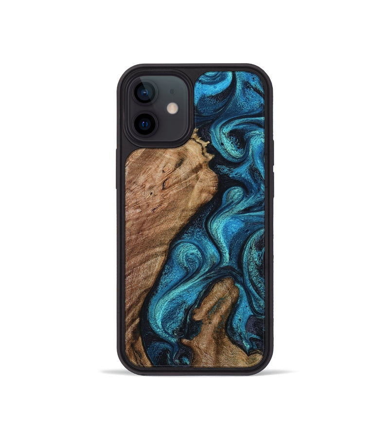 iPhone 12 mini Wood Phone Case - Landyn (Blue, 802334)