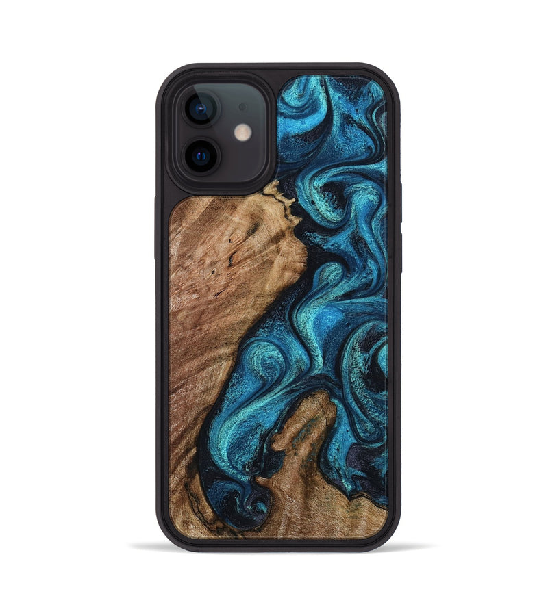 iPhone 12 Wood Phone Case - Landyn (Blue, 802334)