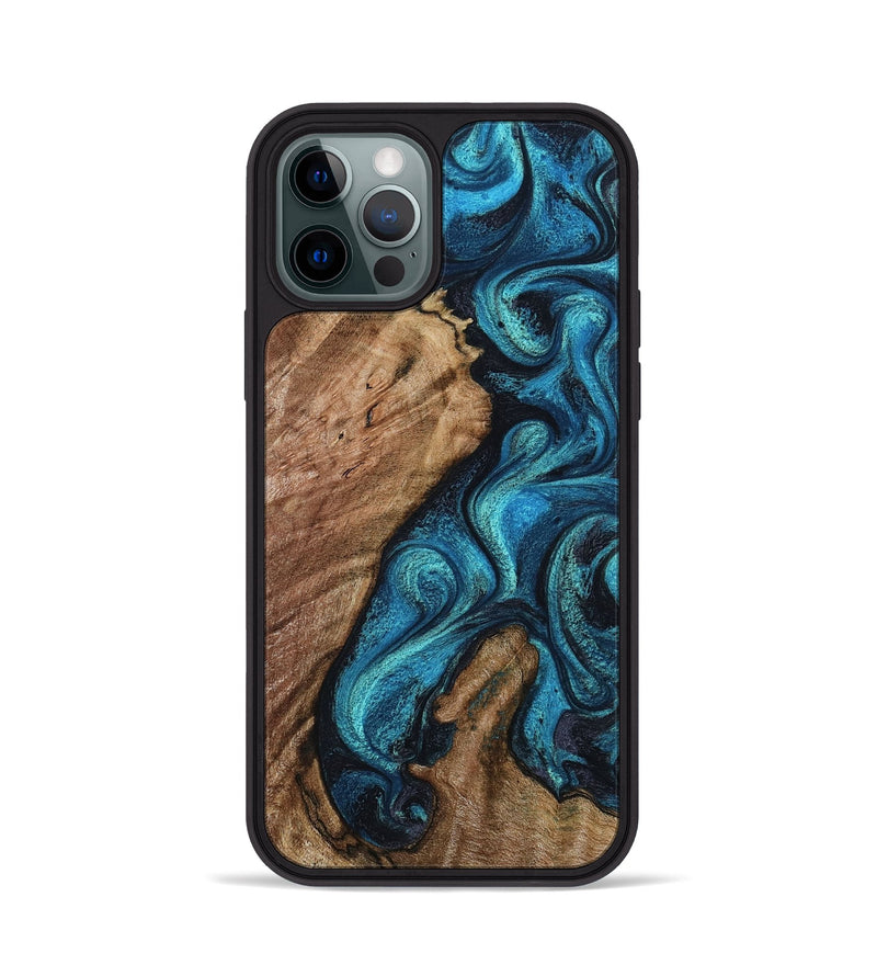 iPhone 12 Pro Wood Phone Case - Landyn (Blue, 802334)