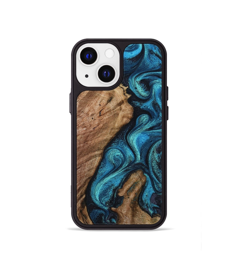 iPhone 13 mini Wood Phone Case - Landyn (Blue, 802334)