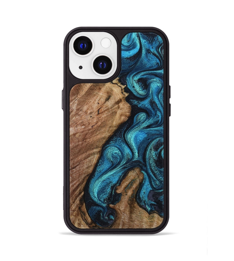 iPhone 13 Wood Phone Case - Landyn (Blue, 802334)
