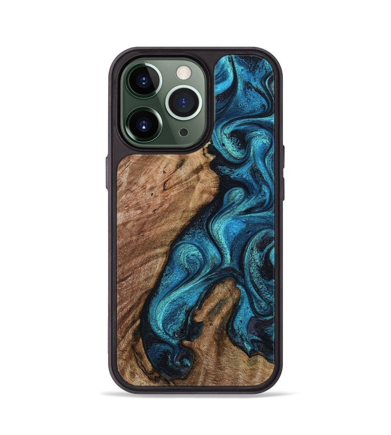 iPhone 13 Pro Wood Phone Case - Landyn (Blue, 802334)