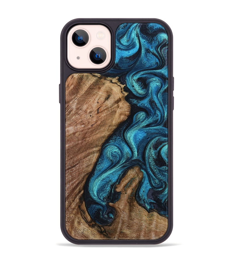 iPhone 14 Plus Wood Phone Case - Landyn (Blue, 802334)
