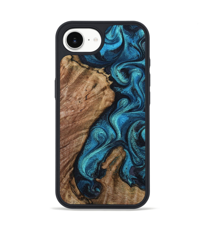 iPhone 16e Wood Phone Case - Landyn (Blue, 802334)