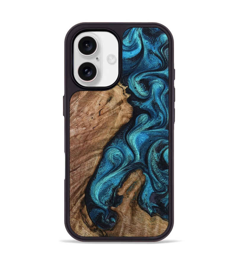 iPhone 17 Wood Phone Case - Landyn (Blue, 802334)