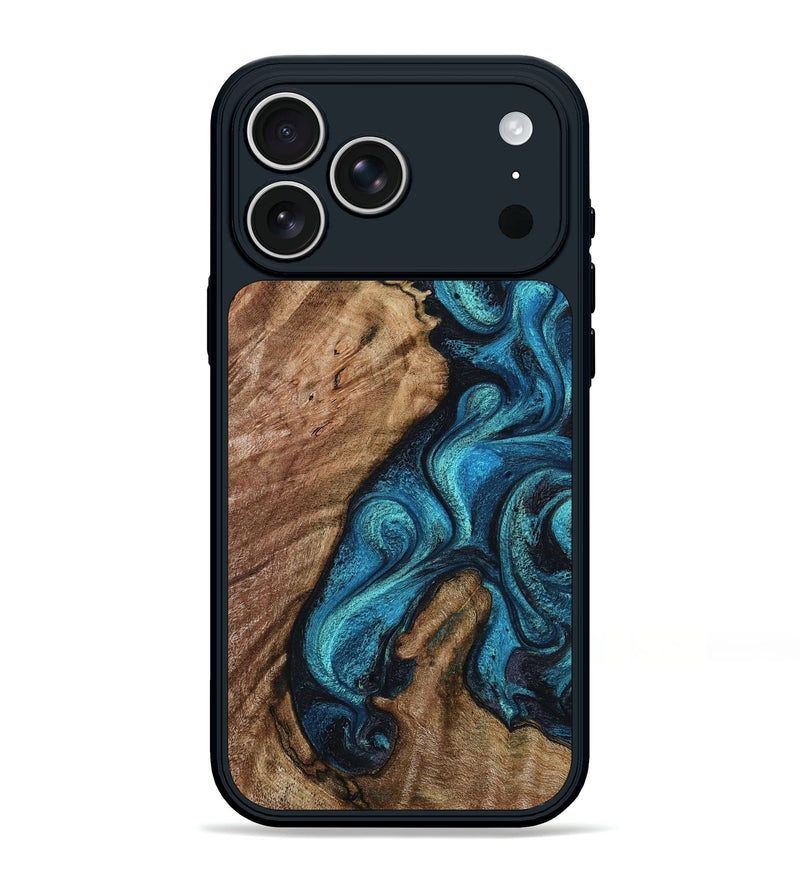 iPhone 17 Pro Max Wood Phone Case - Landyn (Blue, 802334)