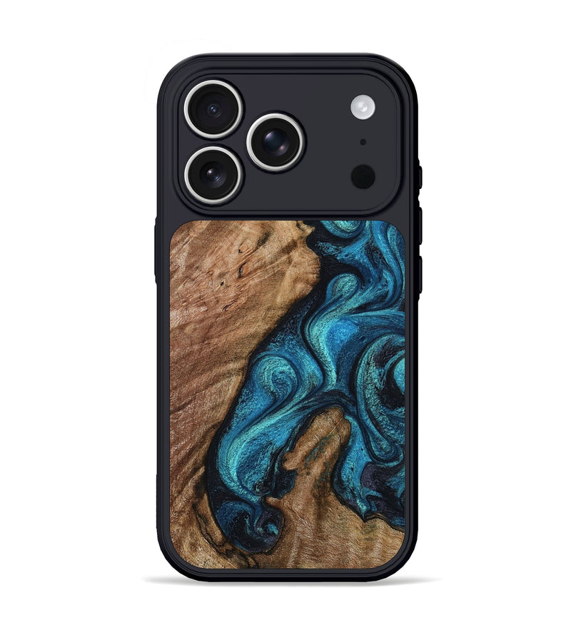 iPhone 17 Pro Wood Phone Case - Landyn (Blue, 802334)