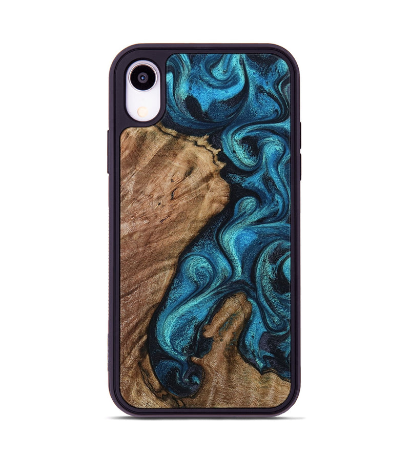 iPhone Xr Wood Phone Case - Landyn (Blue, 802334)