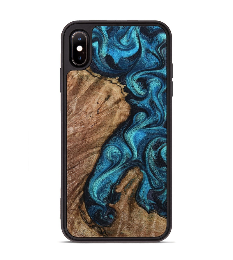 iPhone Xs Max Wood Phone Case - Landyn (Blue, 802334)