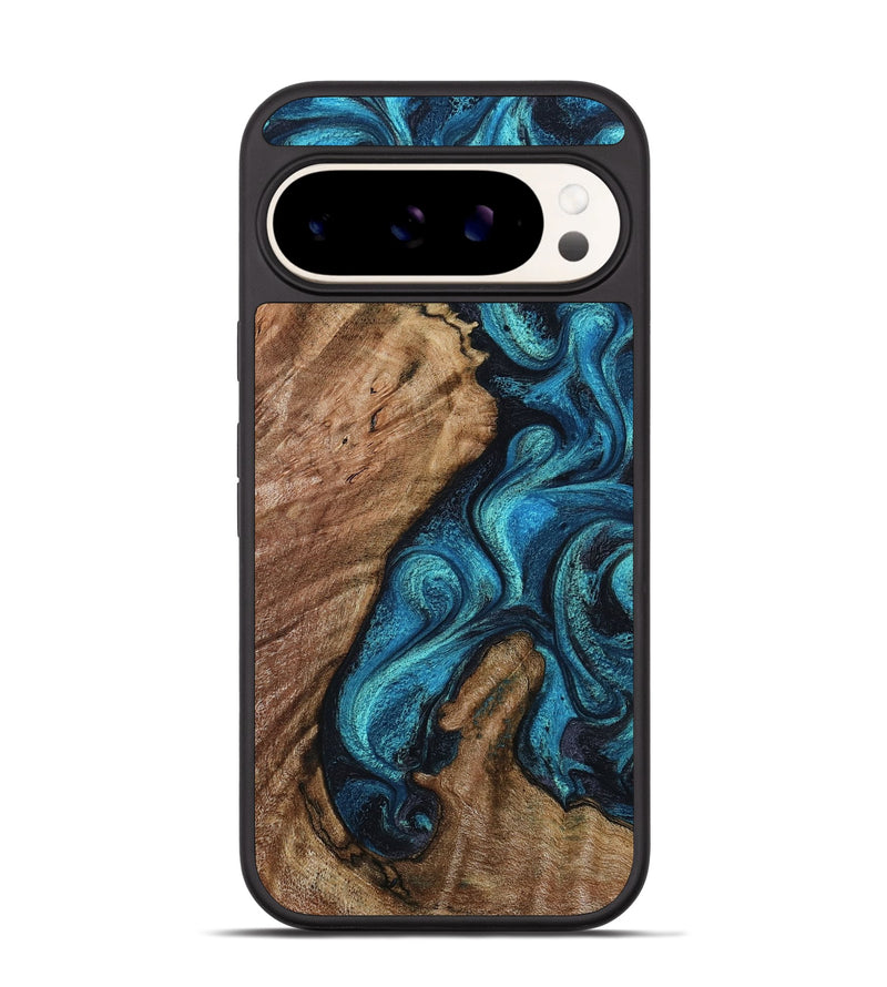 Pixel 9 Pro Wood Phone Case - Landyn (Blue, 802334)
