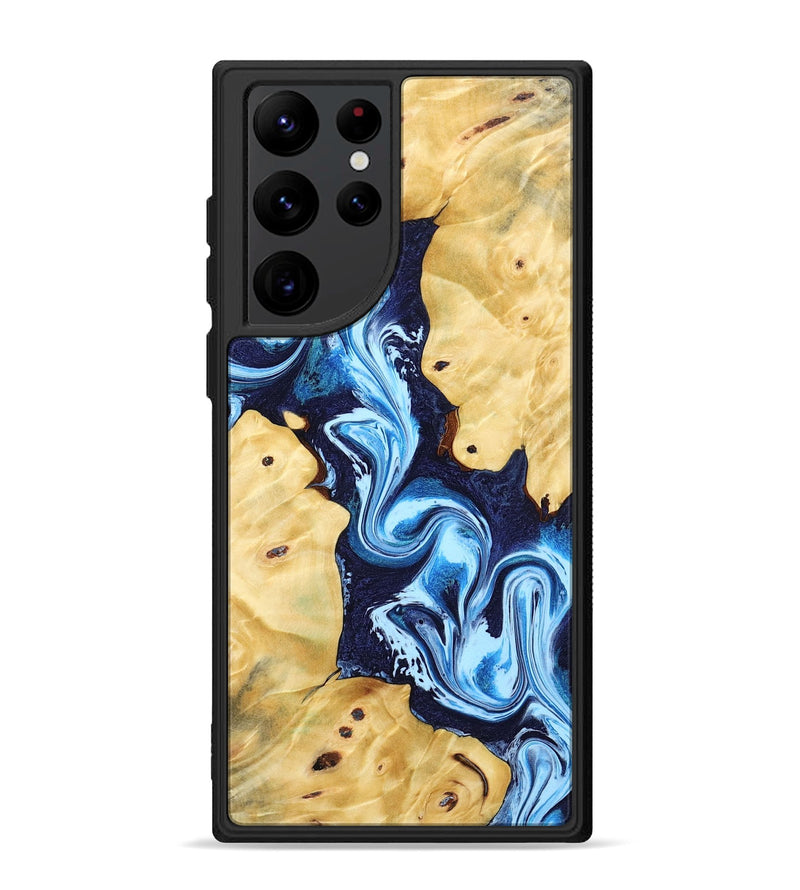 Galaxy S22 Ultra Wood Phone Case - Annie (Blue, 802335)