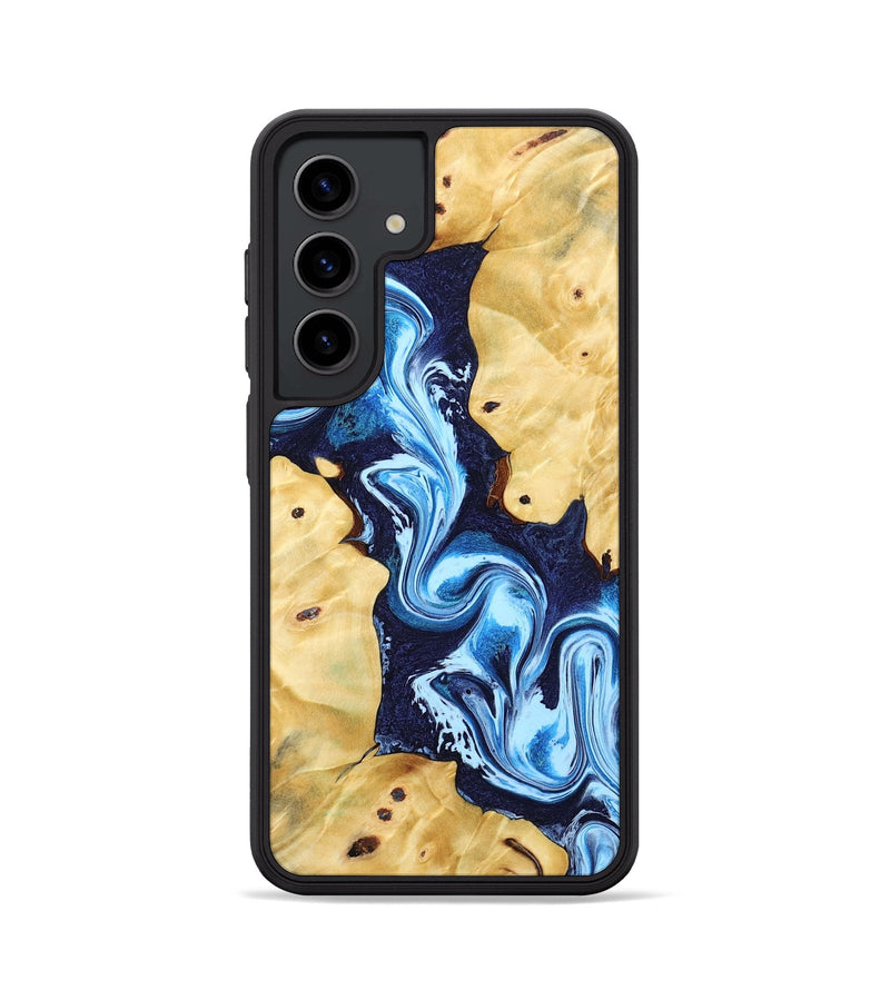 Galaxy S24 Wood Phone Case - Annie (Blue, 802335)