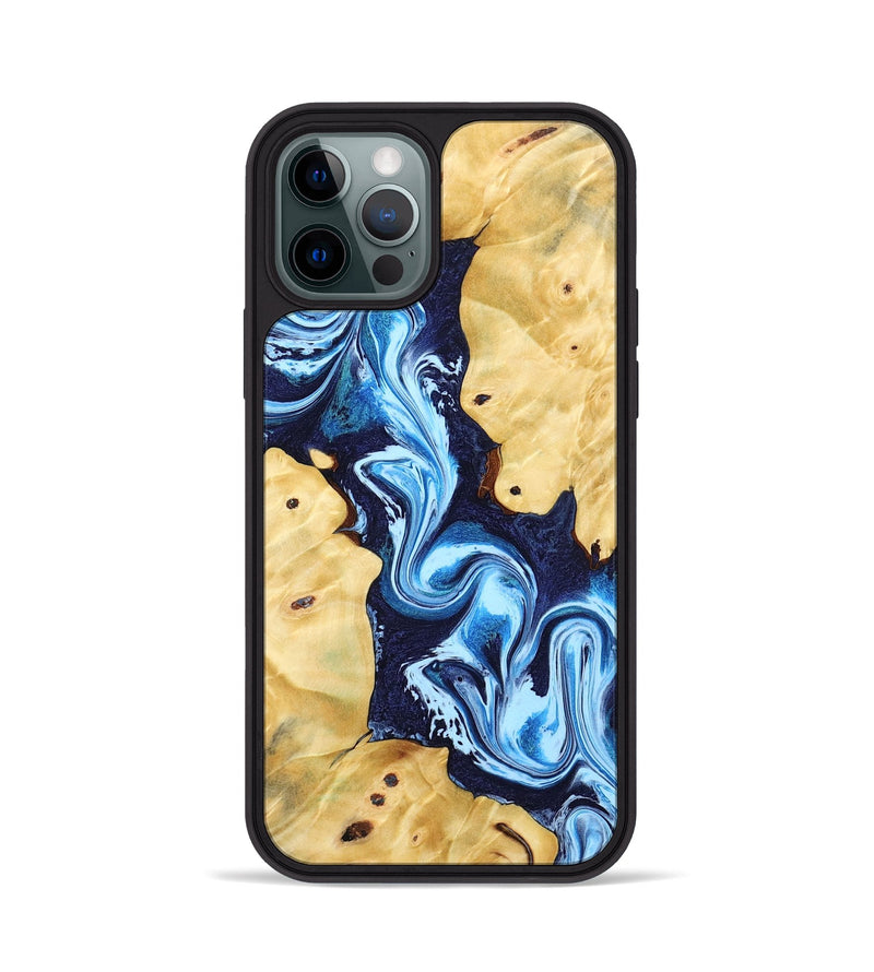 iPhone 12 Pro Wood Phone Case - Annie (Blue, 802335)
