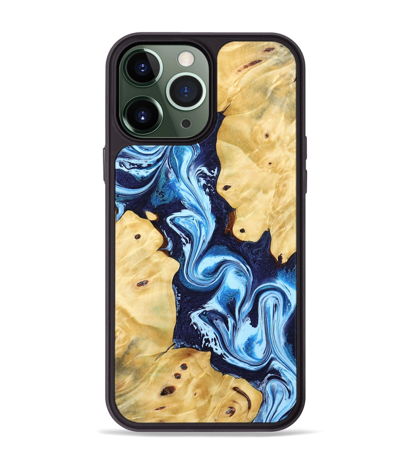iPhone 13 Pro Max Wood Phone Case - Annie (Blue, 802335)