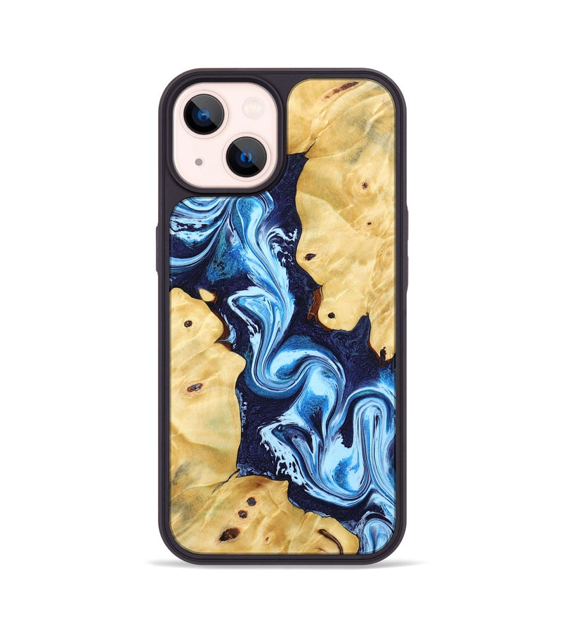 iPhone 14 Wood Phone Case - Annie (Blue, 802335)