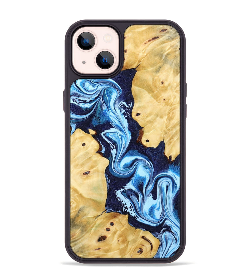 iPhone 14 Plus Wood Phone Case - Annie (Blue, 802335)