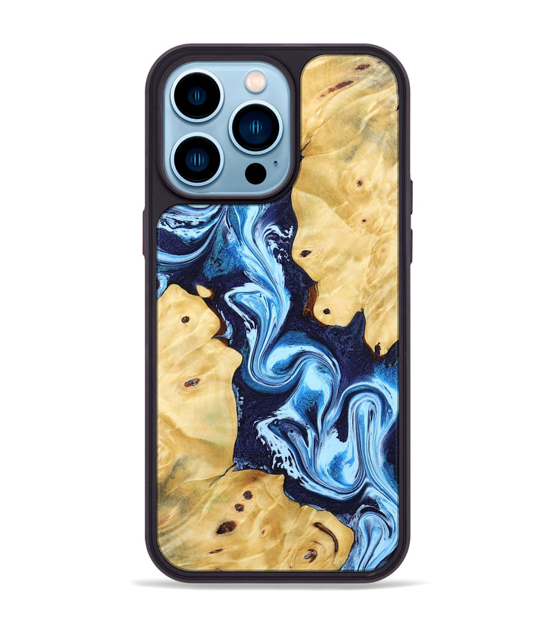 iPhone 14 Pro Max Wood Phone Case - Annie (Blue, 802335)