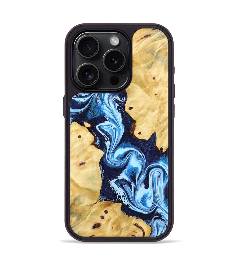 iPhone 15 Pro Wood Phone Case - Annie (Blue, 802335)