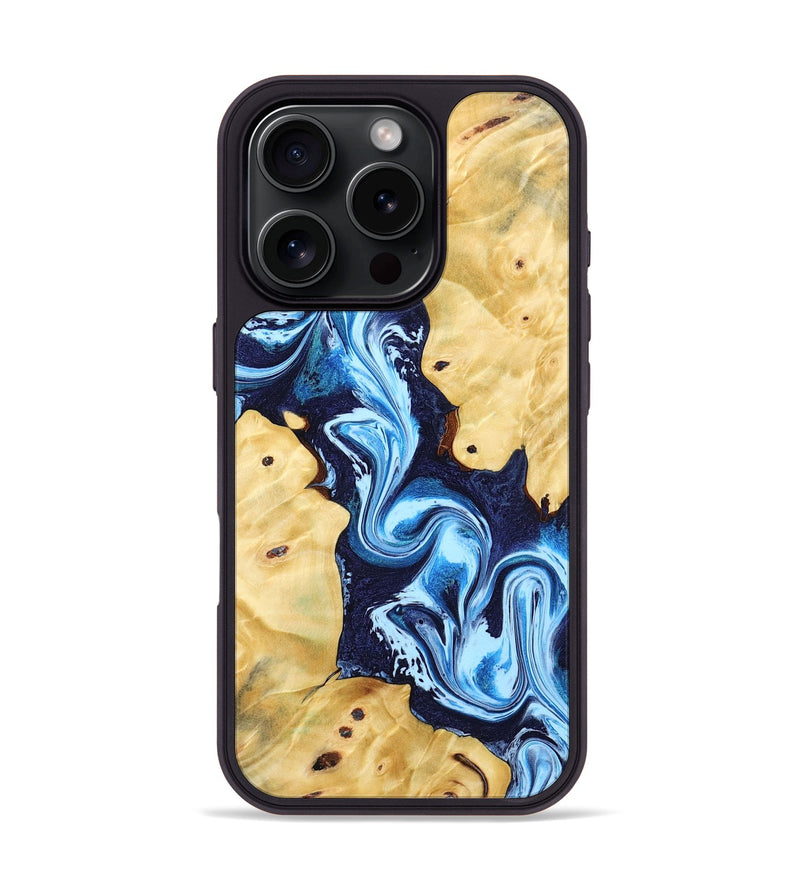 iPhone 16 Pro Wood Phone Case - Annie (Blue, 802335)