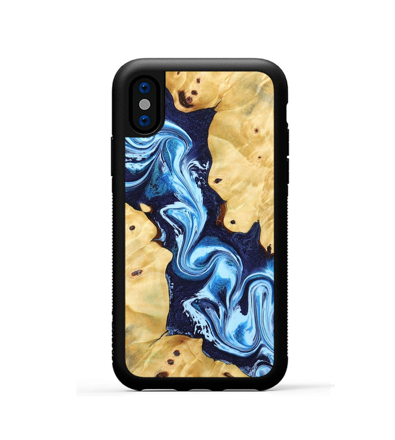 iPhone Xs Wood Phone Case - Annie (Blue, 802335)