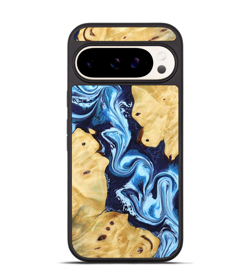 Pixel 9 Wood Phone Case - Annie (Blue, 802335)