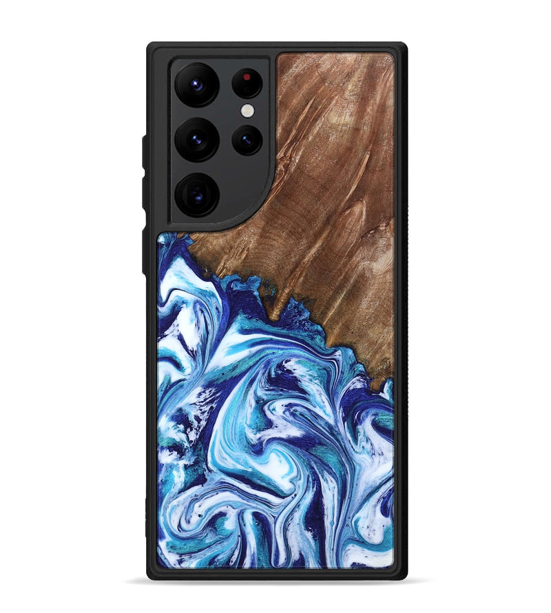 Galaxy S22 Ultra Wood Phone Case - Paralee (Blue, 802336)