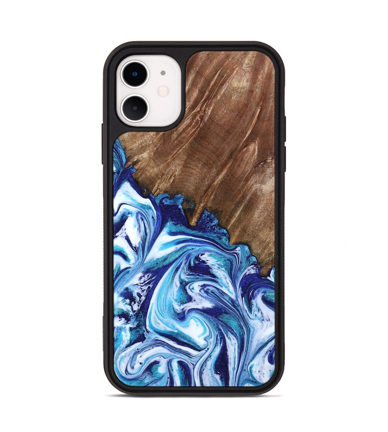 iPhone 11 Wood Phone Case - Paralee (Blue, 802336)