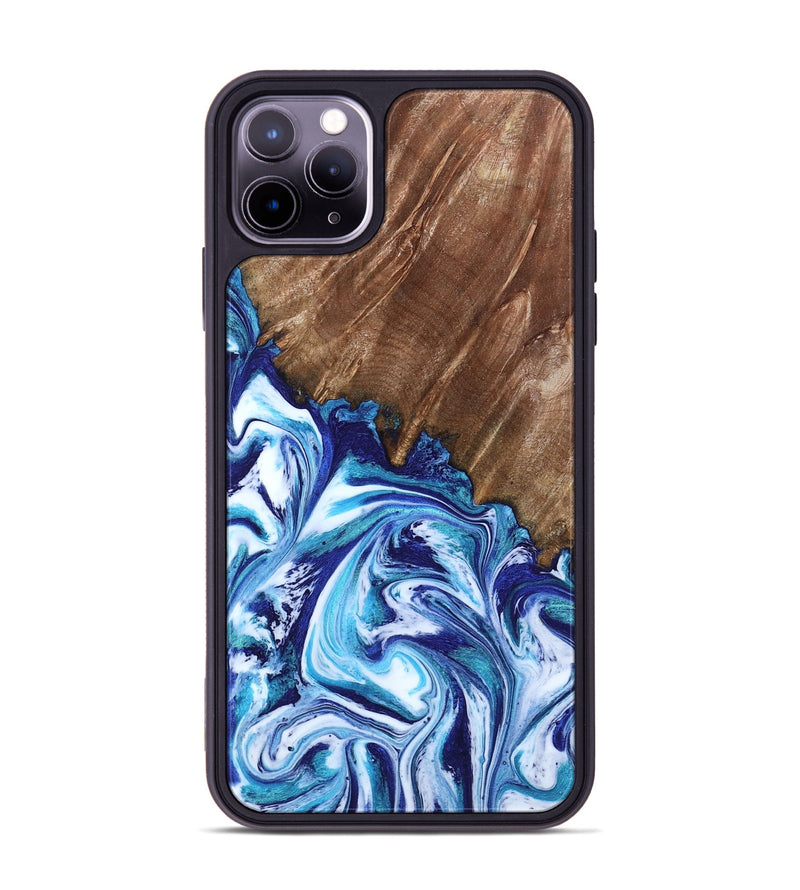 iPhone 11 Pro Max Wood Phone Case - Paralee (Blue, 802336)