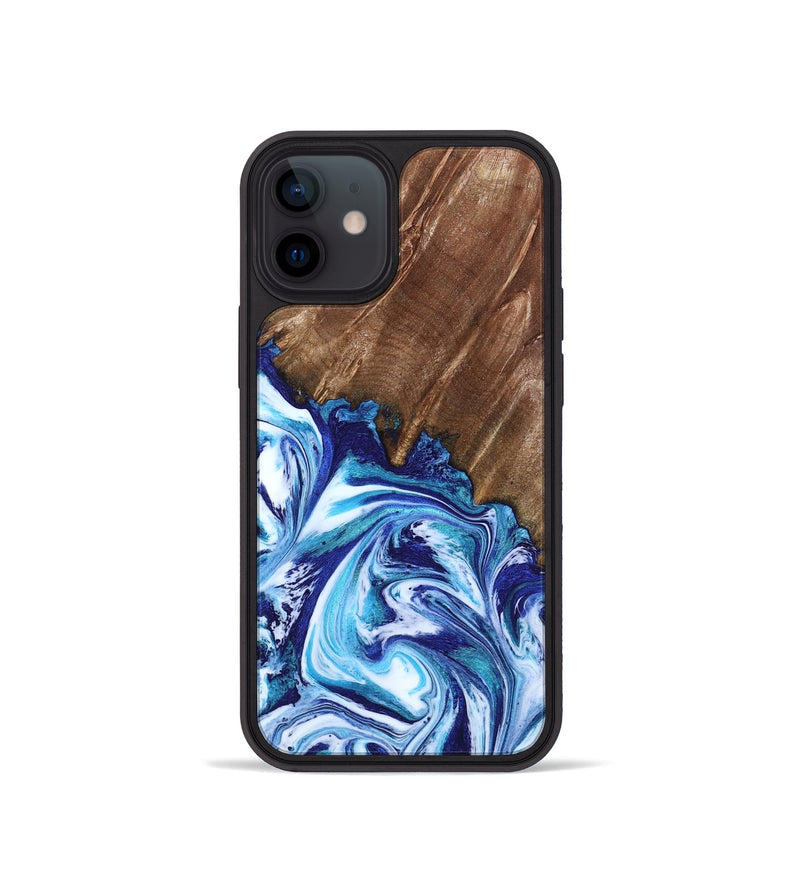 iPhone 12 mini Wood Phone Case - Paralee (Blue, 802336)