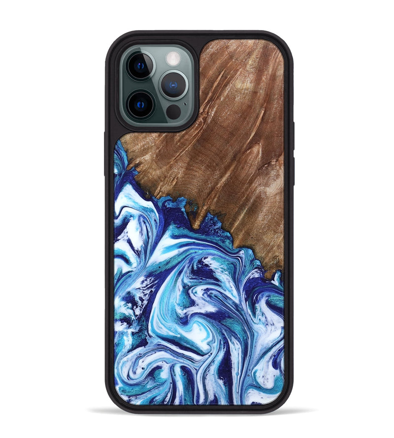 iPhone 12 Pro Max Wood Phone Case - Paralee (Blue, 802336)