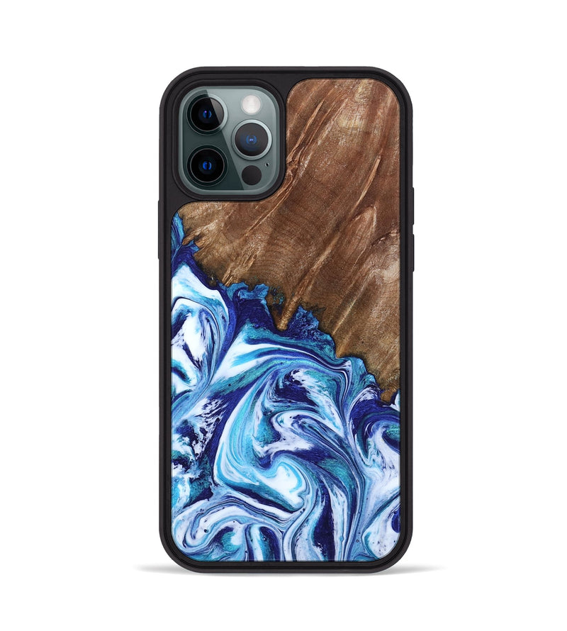 iPhone 12 Pro Wood Phone Case - Paralee (Blue, 802336)