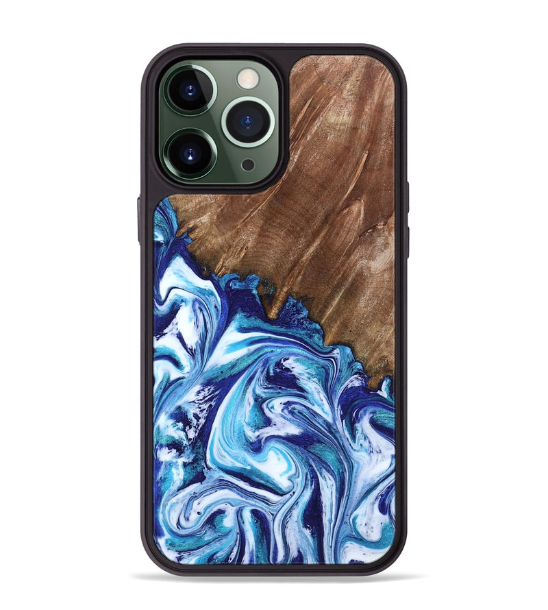 iPhone 13 Pro Max Wood Phone Case - Paralee (Blue, 802336)