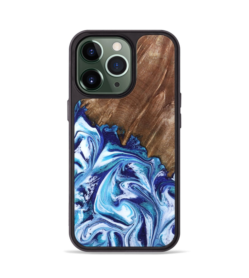 iPhone 13 Pro Wood Phone Case - Paralee (Blue, 802336)